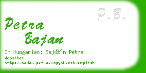 petra bajan business card